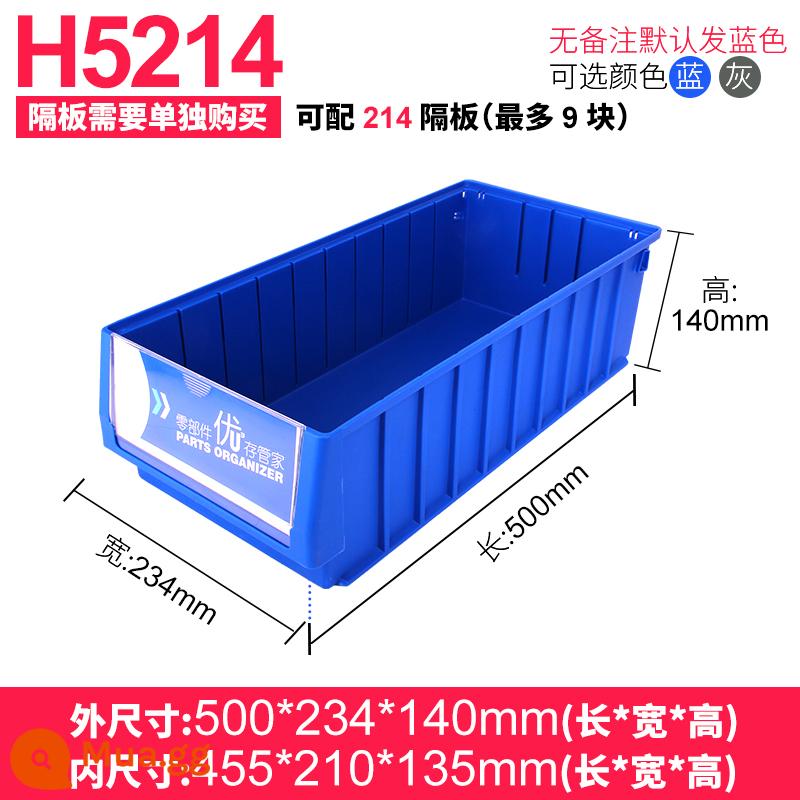 Yingcube bộ phận hộp lưu trữ bộ lọc hộp nhựa hình chữ nhật doanh thu hộp dải hẹp lưu trữ công cụ vật liệu hoàn thiện hộp - Vỏ ngoài dày (500x234x140) chất liệu PP xuất khẩu màu xanh