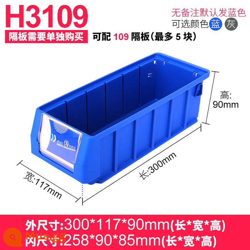 Yingcube bộ phận hộp lưu trữ bộ lọc hộp nhựa hình chữ nhật doanh thu hộp dải hẹp lưu trữ công cụ vật liệu hoàn thiện hộp - Vỏ ngoài dày (300x117x90) chất liệu PP xuất khẩu màu xanh