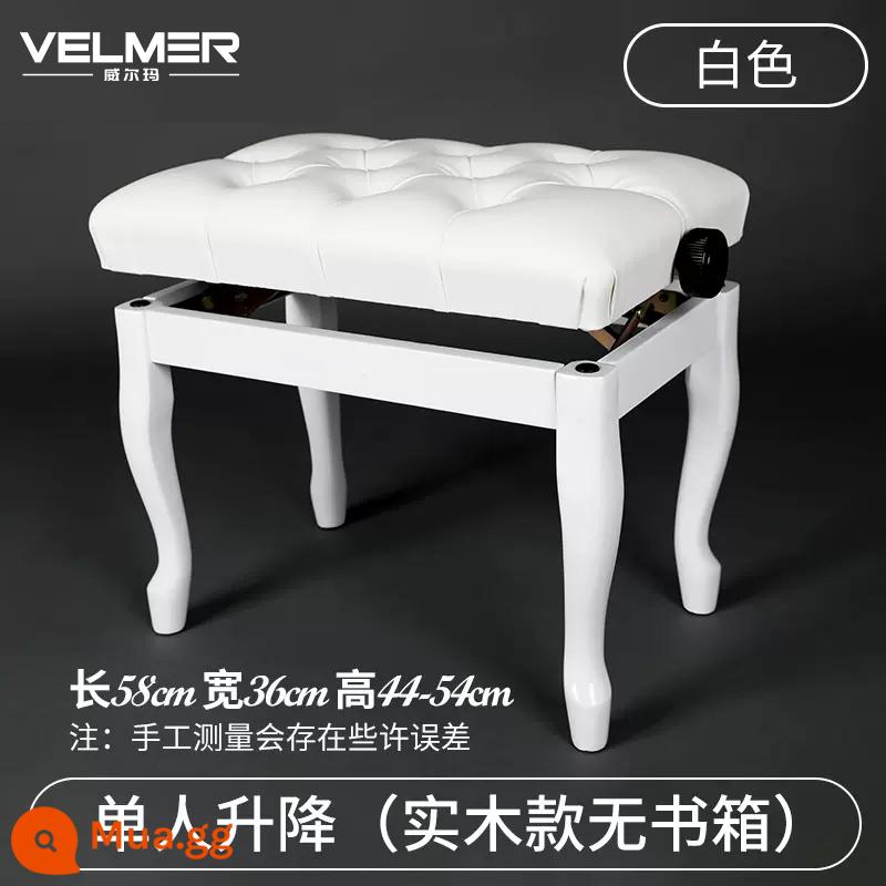 Có Thể Điều Chỉnh Gỗ Chắc Chắn Ghế Đàn Piano Tại Nhà Đơn Thủy Lực Tự Động Nâng Guzheng Phân Đàn Piano Điện Tử Đôi Đàn Piano Phân - [Không có hộp sách] Đĩa đơn màu trắng thường