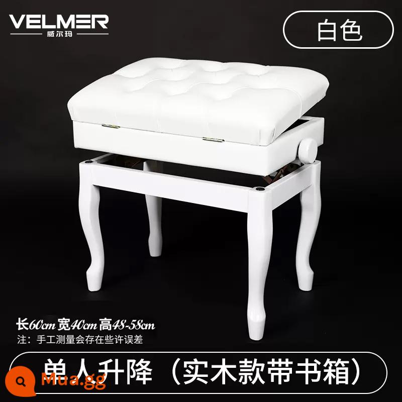 Có Thể Điều Chỉnh Gỗ Chắc Chắn Ghế Đàn Piano Tại Nhà Đơn Thủy Lực Tự Động Nâng Guzheng Phân Đàn Piano Điện Tử Đôi Đàn Piano Phân - [Có hộp sách] Nâng cấp đơn màu trắng