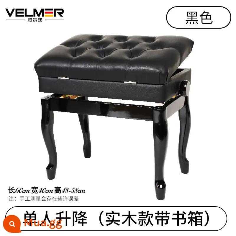 Có Thể Điều Chỉnh Gỗ Chắc Chắn Ghế Đàn Piano Tại Nhà Đơn Thủy Lực Tự Động Nâng Guzheng Phân Đàn Piano Điện Tử Đôi Đàn Piano Phân - [Có hộp sách] Nâng cấp đơn màu đen