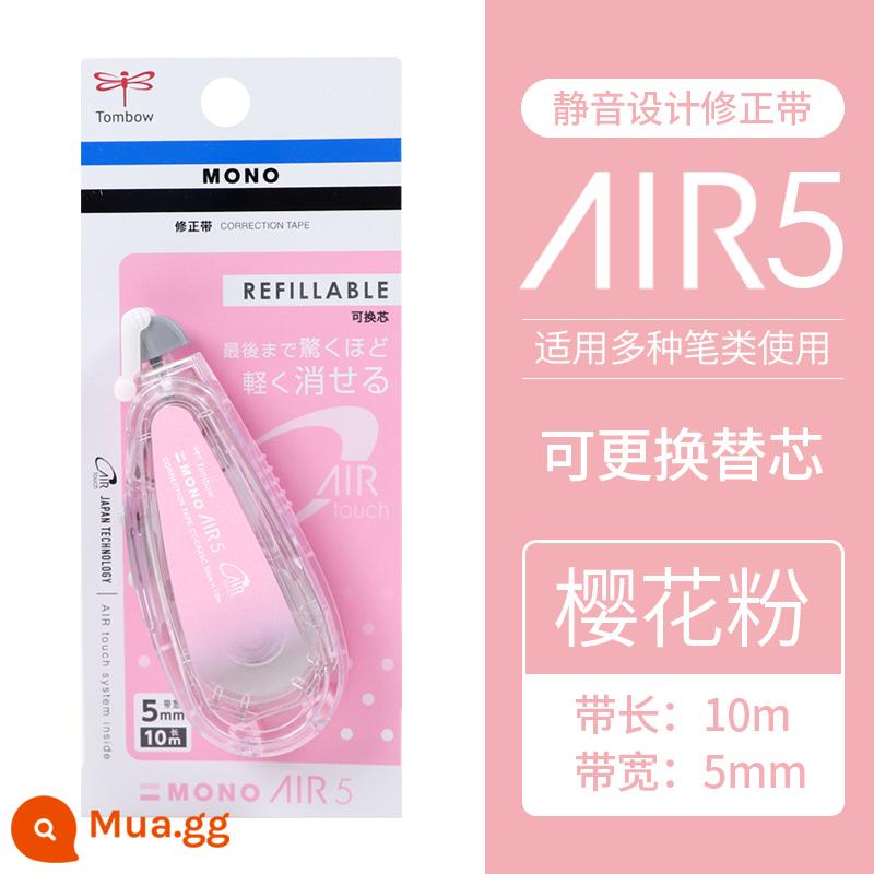 Nhật Bản Tombow chuồn chuồn Đai điều chỉnh MONO AIR dành cho học sinh Đai điều chỉnh cưỡi nhẹ dễ thương Đai điều chỉnh công suất lớn Lõi có thể thay thế Thiết kế tắt tiếng dài 10m Đai không dễ đứt CT-CAX5C - Thân bột Sakura