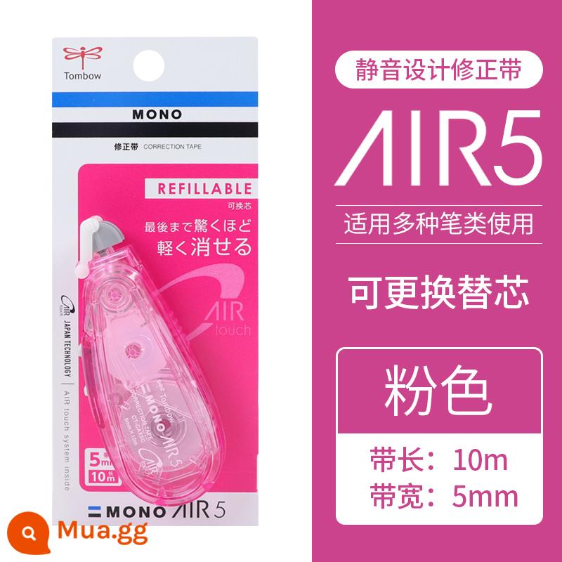 Nhật Bản Tombow chuồn chuồn Đai điều chỉnh MONO AIR dành cho học sinh Đai điều chỉnh cưỡi nhẹ dễ thương Đai điều chỉnh công suất lớn Lõi có thể thay thế Thiết kế tắt tiếng dài 10m Đai không dễ đứt CT-CAX5C - cơ thể màu hồng