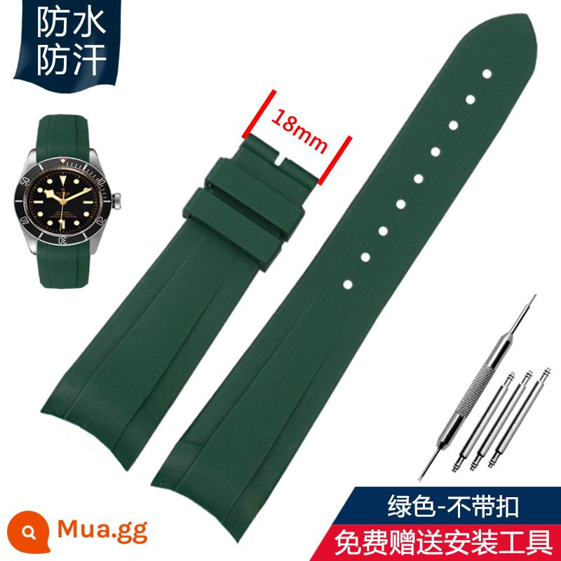 Thích hợp cho Tudor Biwan Thừa Kế Đồng Nhỏ Đồng Hoa Tudor Hoa Nhỏ Màu Đỏ Tudor Cao Su Silicone Dây Đeo Phụ Kiện - màu xanh lá cây không có khóa