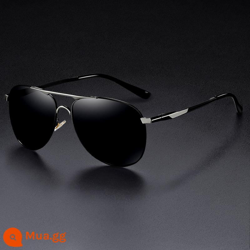 Aviator Kính Mát Nam Lái Xe Kính Đặc Biệt Độ Đổi Màu Cao Chống Tia UV Ánh Sáng Mạnh Kính Mát Lái Xe Phân Cực - Gọng bạc đen 87 (chống tia UV mạnh vào ban ngày)