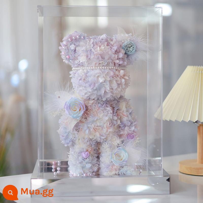 Món quà ngày lễ tình nhân màu đỏ ròng Nàng tiên cá Ji Yongsheng Flower Fluid Bạo lực gấu trang trí Hộp quà tặng cho bạn gái và sinh nhật của bạn gái - Gương cao cấp Nàng Tiên Cá Bạo Lực Gấu size 28*21*41CM