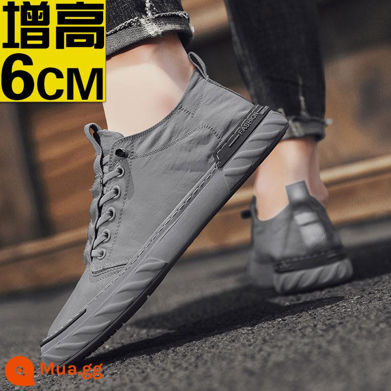 Băng Lụa Nam 2023 Mùa Hè Mới Thoáng Khí Cổ Bắc Kinh Giày Vải Nam Slip-On Thể Thao Giày Vải - Màu xám (hình ảnh chính tăng lên)