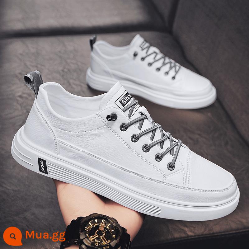 Giày Slip On Nam Mùa Đông Plus Nhung Ấm Cotton Giày Da Nam Công Sở Chống Trơn Trượt Bàn Làm Việc Mùa Thu - Trắng (mô hình phù hợp với tất cả)