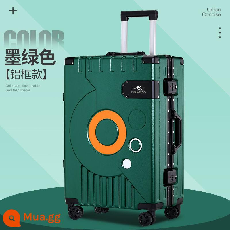 Shijia kangaroo vali bé trai mật khẩu hộp nữ bền đa năng bánh xe học sinh khung nhôm xe đẩy du lịch bao da - Forest Green [Mẫu đinh tán gia cố kép] [Tủ PC dày]