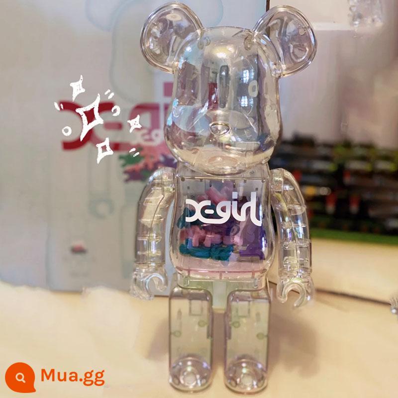 Bearbrick1000% bạo lực gấu khối xây gấu mẫu phòng khách lớn trang trí hợp thời trang búp bê búp bê quà tặng sinh nhật - 70 cm màu trắng trong suốt (model cao cấp)