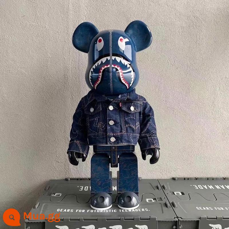 Bearbrick1000% bạo lực gấu khối xây gấu mẫu phòng khách lớn trang trí hợp thời trang búp bê búp bê quà tặng sinh nhật - con công màu xanh