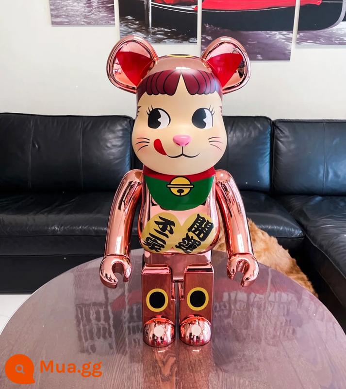 Bearbrick1000% bạo lực gấu khối xây gấu mẫu phòng khách lớn trang trí hợp thời trang búp bê búp bê quà tặng sinh nhật - Màu hồng hoàn hảo