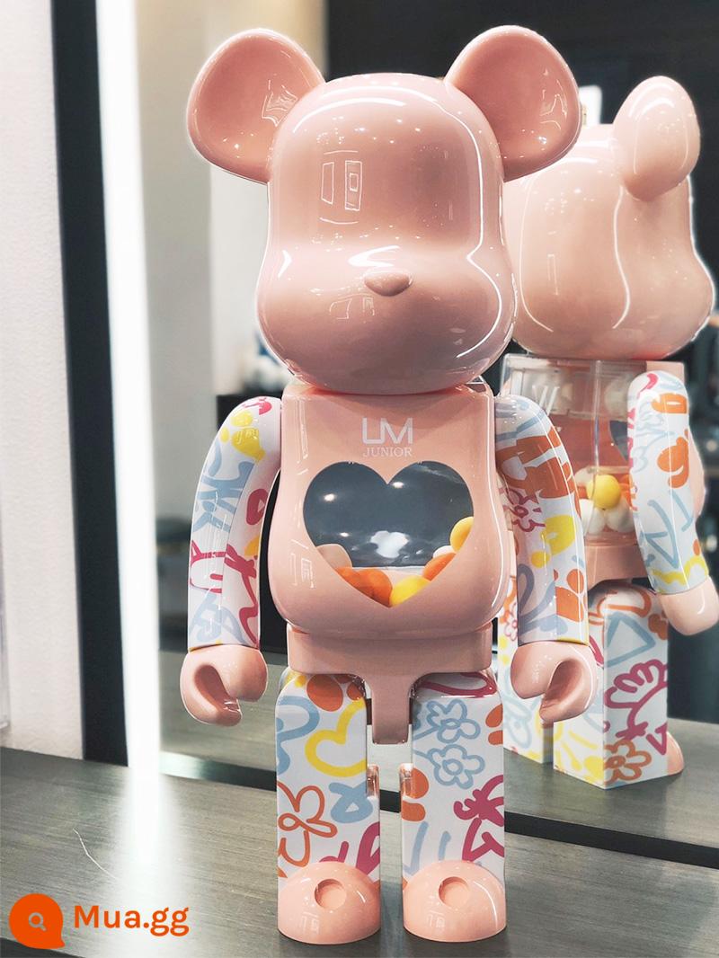 Bearbrick1000% bạo lực gấu khối xây gấu mẫu phòng khách lớn trang trí hợp thời trang búp bê búp bê quà tặng sinh nhật - dưa hấu đỏ