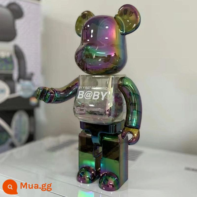 Bearbrick1000% bạo lực gấu khối xây gấu mẫu phòng khách lớn trang trí hợp thời trang búp bê búp bê quà tặng sinh nhật - tím nhạt