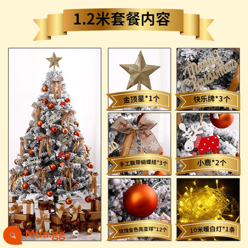 Gói nhà cây thông Noel màu trắng 1.5/1.8/2.1/3 mét 4 mã hóa tuyết rơi trang trí cảnh Giáng sinh - 1,2 mét