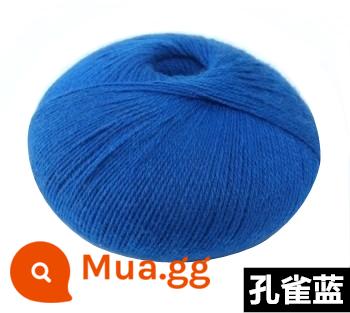 Er nguyên chất khăn len cashmere gói chất liệu len dệt kim thủ công bóng cho bạn trai và bạn gái khăn quàng dệt kim tay - Gói khăn quàng cổ 6 món Peacock Blue