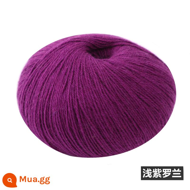 Er nguyên chất khăn len cashmere gói chất liệu len dệt kim thủ công bóng cho bạn trai và bạn gái khăn quàng dệt kim tay - Gói khăn quàng cổ 6 màu tím nhạt