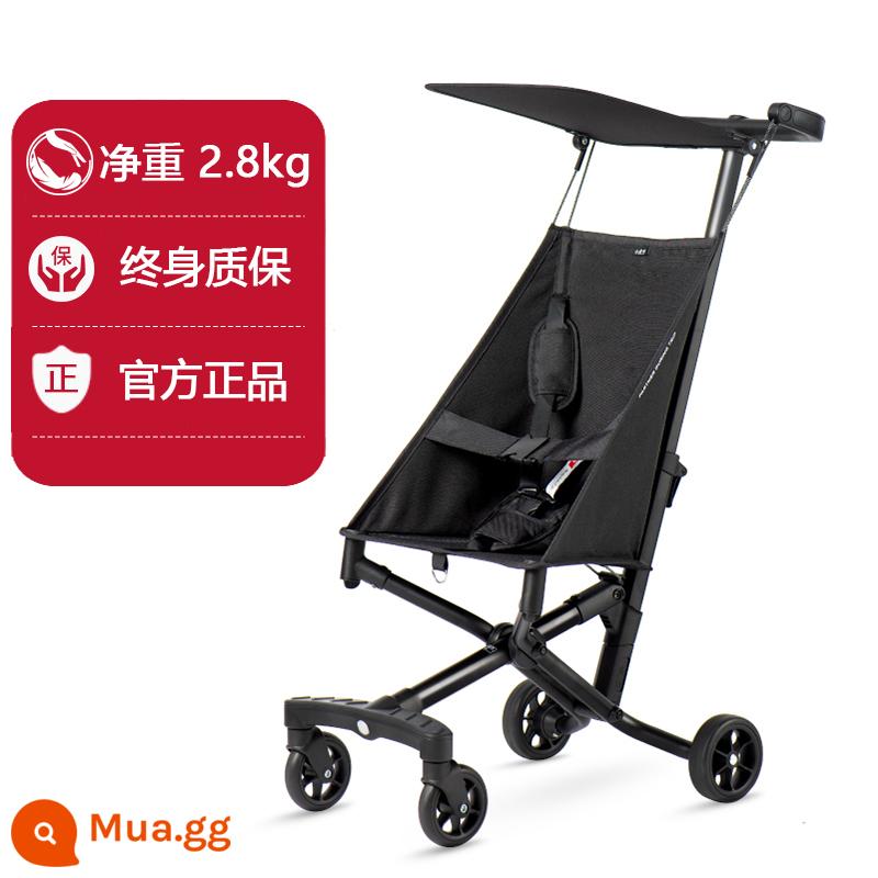 Xiaohuzi xe đẩy em bé đi hiện vật T18 nhẹ gấp ô xe đẩy du lịch lớn xe đẩy trẻ em T28 - [SF Miễn phí Vận chuyển] Vải Oxford Đen Chính hãng T18 Bảo hành trọn đời