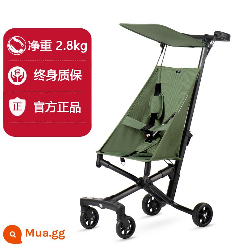 Xiaohuzi xe đẩy em bé đi hiện vật T18 nhẹ gấp ô xe đẩy du lịch lớn xe đẩy trẻ em T28 - [SF Miễn phí Vận chuyển] Vải Oxford Xanh Chính hãng T18 Bảo hành trọn đời