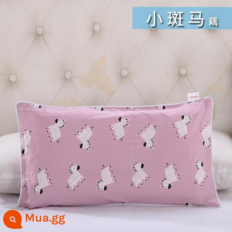 Nguyên chất cotton trẻ em Áo gối hoạt hình cotton cho bé học sinh mẫu giáo dây kéo áo gối nam nữ vỏ gối nhỏ dễ thương - Củ sen ngựa vằn nhỏ