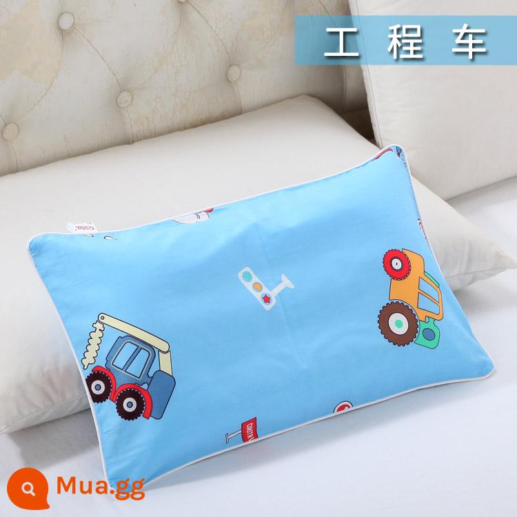 Nguyên chất cotton trẻ em Áo gối hoạt hình cotton cho bé học sinh mẫu giáo dây kéo áo gối nam nữ vỏ gối nhỏ dễ thương - Thiết kế xe kỹ thuật