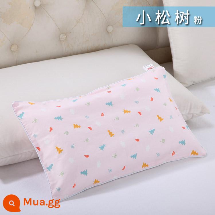 Nguyên chất cotton trẻ em Áo gối hoạt hình cotton cho bé học sinh mẫu giáo dây kéo áo gối nam nữ vỏ gối nhỏ dễ thương - Bột cây thông nhỏ