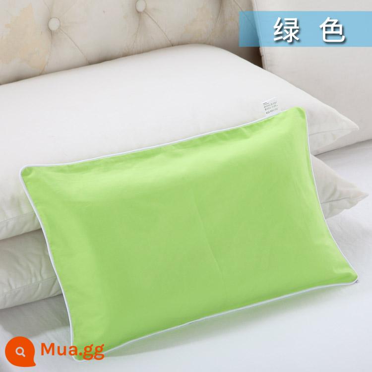 Nguyên chất cotton trẻ em Áo gối hoạt hình cotton cho bé học sinh mẫu giáo dây kéo áo gối nam nữ vỏ gối nhỏ dễ thương - xanh lục (tinh khiết