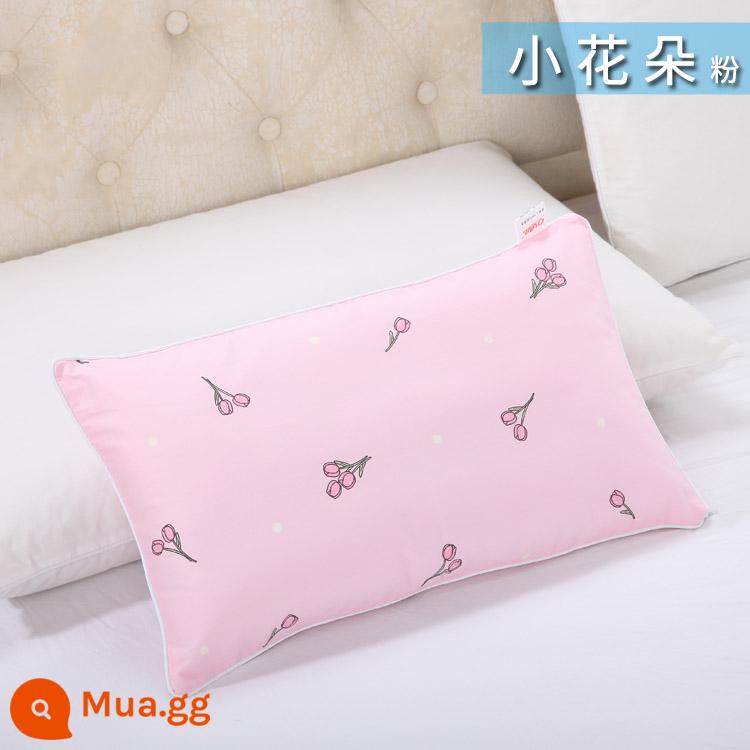 Nguyên chất cotton trẻ em Áo gối hoạt hình cotton cho bé học sinh mẫu giáo dây kéo áo gối nam nữ vỏ gối nhỏ dễ thương - Hoa nhỏ màu xanh nhạt màu hồng