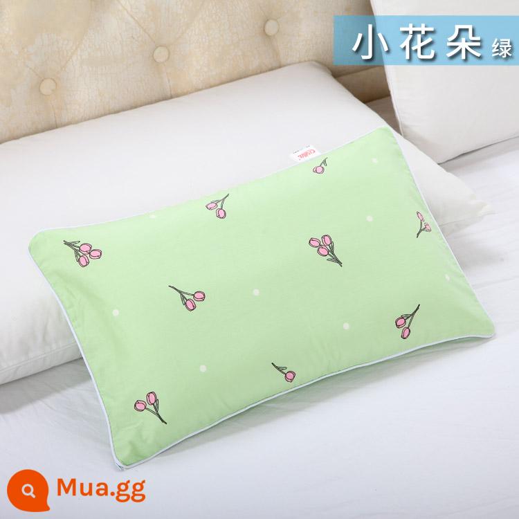 Nguyên chất cotton trẻ em Áo gối hoạt hình cotton cho bé học sinh mẫu giáo dây kéo áo gối nam nữ vỏ gối nhỏ dễ thương - Gừng hoa nhỏ màu vàng xanh