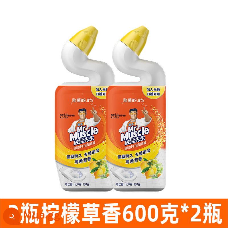 4 chai Mr. Mighty Clean Toilet Lingjie Toilet Po Liquid Wash Toilet Deodorant Scale Chất tẩy rửa toilet Artifact Stain Removal Chính hãng - 2 chai*600g chanh