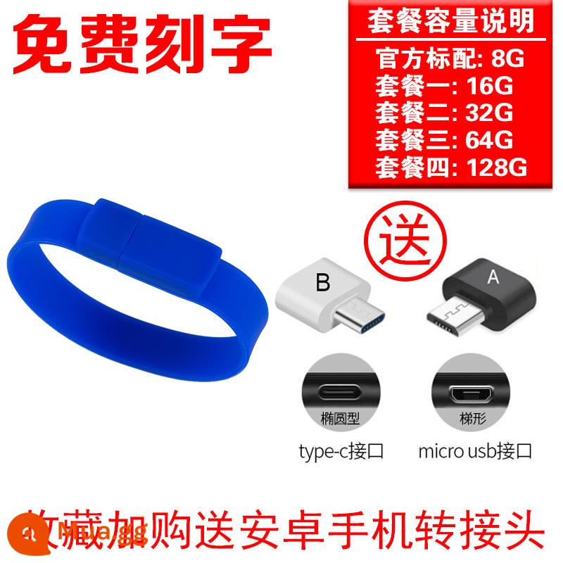 Dây Đeo Tay Ổ Đĩa U 32G Công Ty Doanh Nghiệp Trường Đội Doanh Nghiệp Quà Tặng Đèn LED Cổng USB Tùy Chỉnh Logo Sáng Tạo Tùy Chỉnh - Màu xanh hải quân