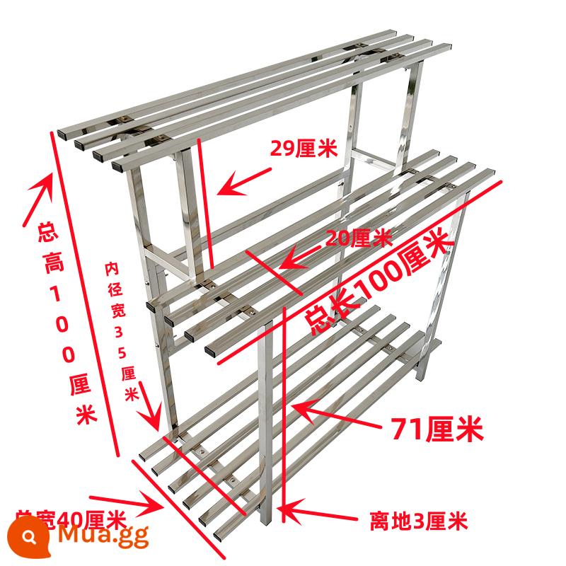 Kệ hoa ban công bằng thép không gỉ thang sắt rèn từ sàn đến trần nhiều lớp lưu trữ phòng khách mọng nước ngoài trời giá treo chậu hoa trang trí - Dày lên để tiết kiệm không gian 100cm