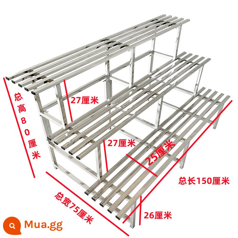 Kệ hoa ban công bằng thép không gỉ thang sắt rèn từ sàn đến trần nhiều lớp lưu trữ phòng khách mọng nước ngoài trời giá treo chậu hoa trang trí - Làm dày ba lớp và mở rộng 1,5 mét [3 chân]