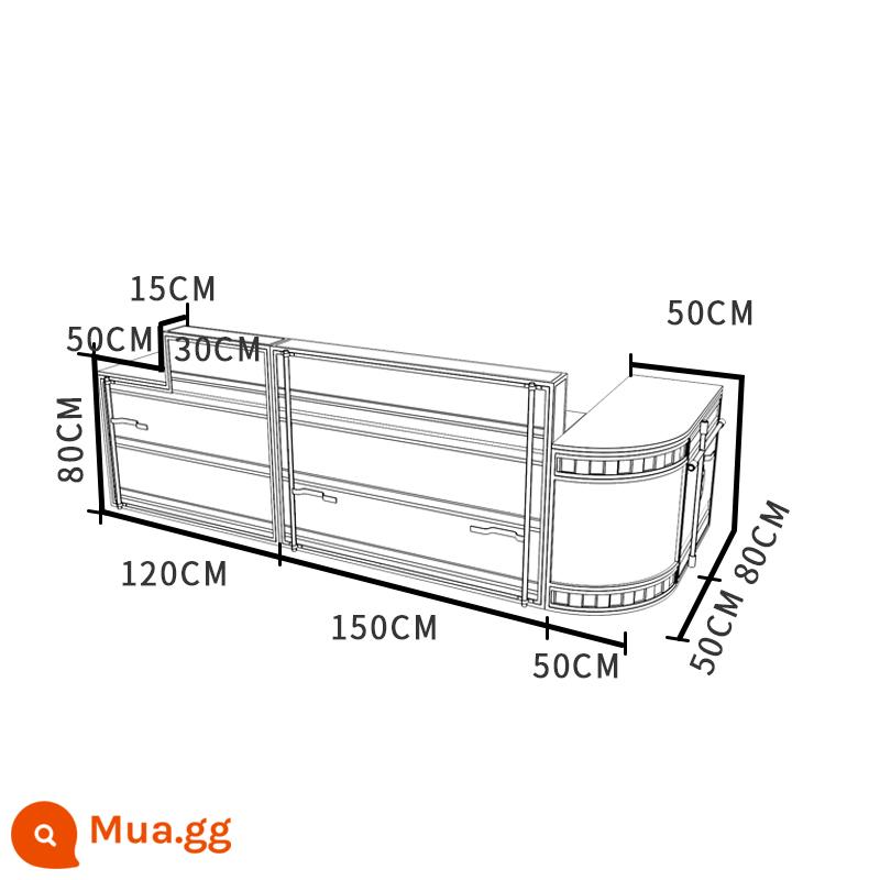 Quầy thu ngân quầy bar quán trà sữa container phong cách công nghiệp sáng tạo quán nướng quán gym quầy lễ tân phong cách retro - Mặt tiền 320, góc 130