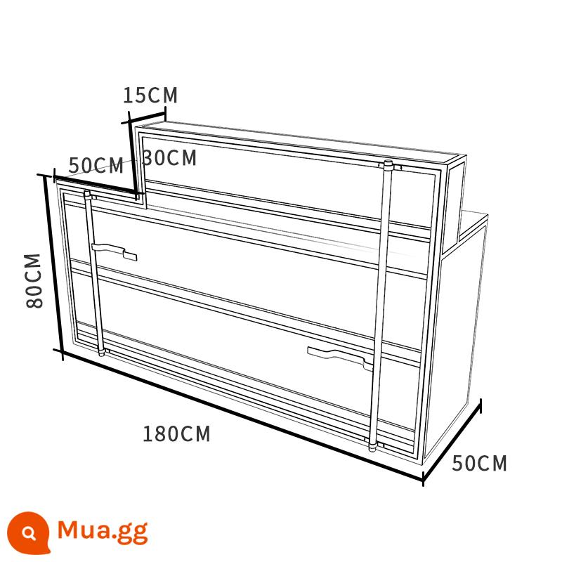 Quầy thu ngân quầy bar quán trà sữa container phong cách công nghiệp sáng tạo quán nướng quán gym quầy lễ tân phong cách retro - Chính Bá 180*50*110