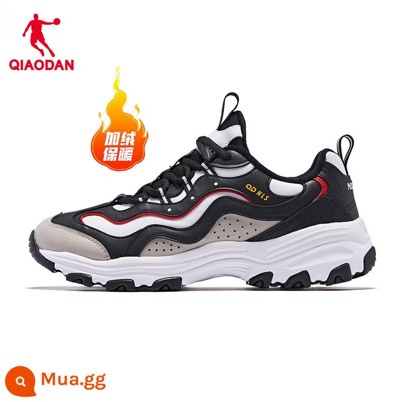 Jordan Sneakers Nam Mùa Đông 2022 Da Mới Plus Nhung Giày Cotton Gấu Trúc Giày Retro Cũ Giày - Đen/Trắng Jordan [cộng với nhung để giữ ấm]