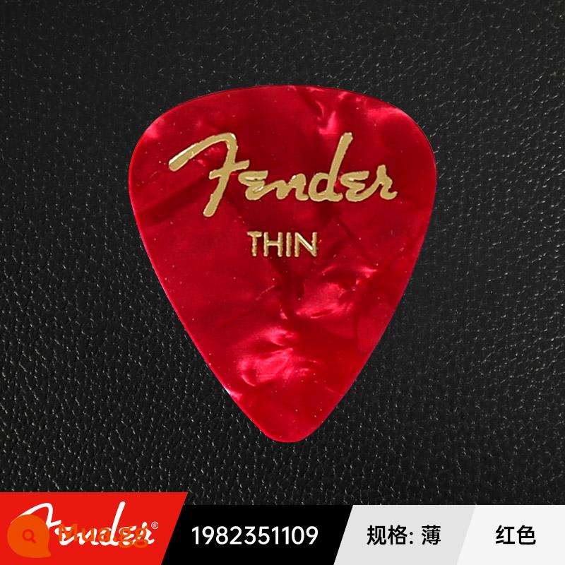 Mỹ Fender Celluloid Đàn Guitar Chọn Nhạc Jazz Chống Trơn Trượt Điện Gỗ Dân Gian Gảy Lò Xo Mảnh - mỏng đỏ