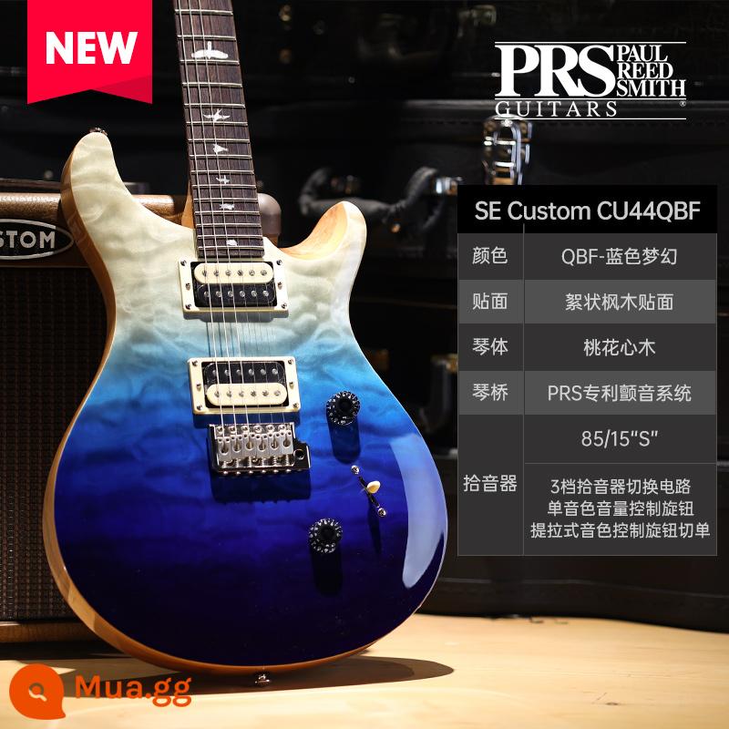 PRS Đàn Guitar Điện SE Bộ Tùy Chỉnh Indonesia MHHHB John Mayer Phiên Bản Chữ Ký CU44 Nhỏ Lắc Đôi - CU44QBF Blue Dream (ván gỗ phong kết bông)