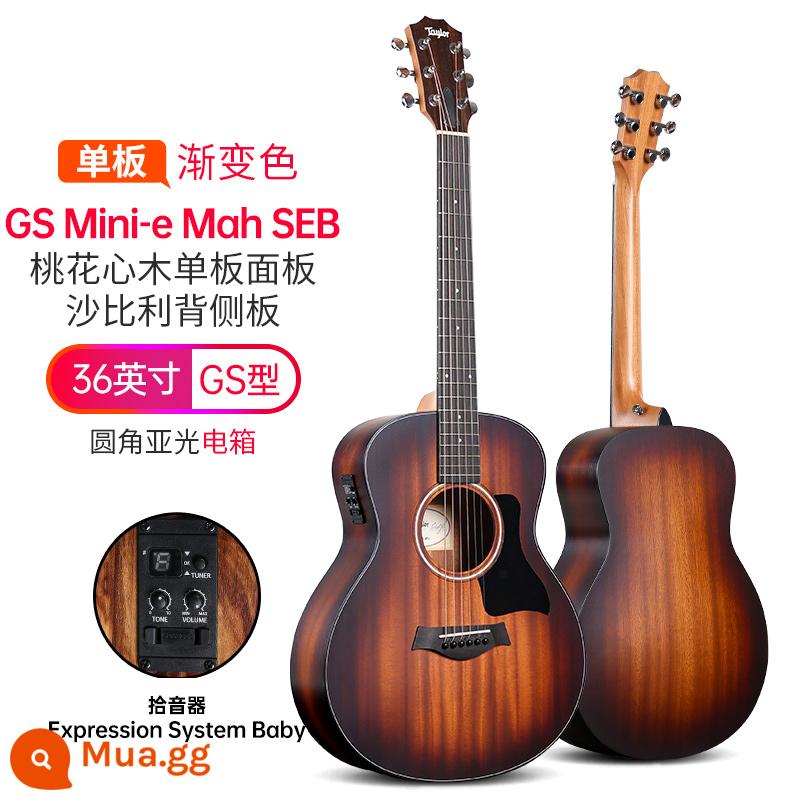 Đàn guitar Taylor Taylor GS mini Gỗ keo KOA veneer GTe cô gái đàn piano du lịch dân gian gsmini - Hộp điện màu gradient bằng gỗ gụ GS Mini-e Mah SEB