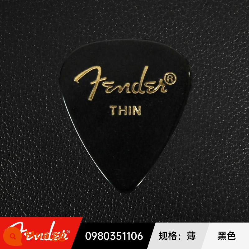 Mỹ Fender Celluloid Đàn Guitar Chọn Nhạc Jazz Chống Trơn Trượt Điện Gỗ Dân Gian Gảy Lò Xo Mảnh - mỏng đen trơn