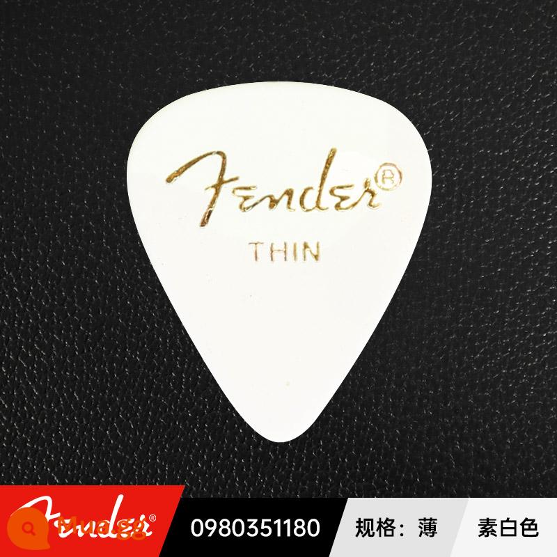 Mỹ Fender Celluloid Đàn Guitar Chọn Nhạc Jazz Chống Trơn Trượt Điện Gỗ Dân Gian Gảy Lò Xo Mảnh - trắng mỏng