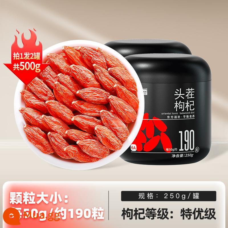 Qilixiang Wolfberry Ningxia cao cấp Wolfberry 500g cao cấp hạt lớn trà kết cấu mịn Cửa hàng hàng đầu chính thức của nam giới - [Mẫu do tim chọn/khoảng 190 viên/50g - 2 lon tổng 1 cân] Đầy đủ các loại hạt, tinh chất từng hạt