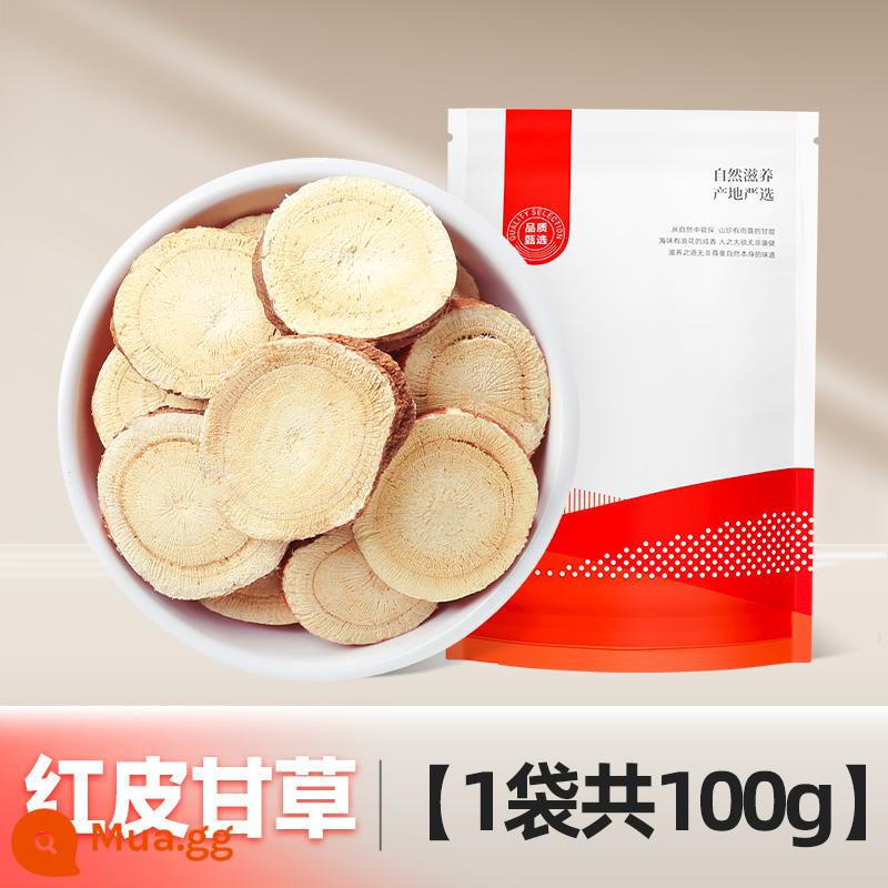 Viên cam thảo đỏ Qilixiang 500g cam thảo Thành phần dược liệu Trung Quốc súp gừng khô cam thảo cửa hàng chính thức hàng đầu - Cam thảo cắt lát đỏ [100g]