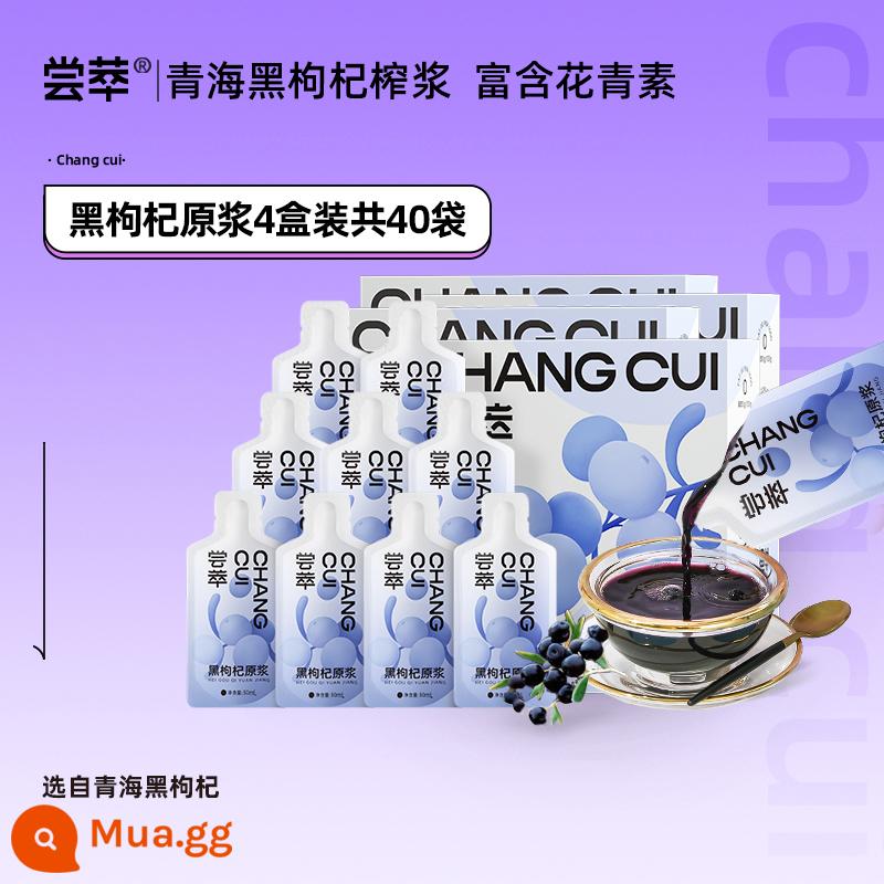 Qilixiang Taste Black Wolfberry Puree Giàu Anthocyanins Nước ép Wolfberry Hải sản tươi Nước ép nguyên chất Màu đỏ Hộp quà tặng sức khỏe - 4 hộp