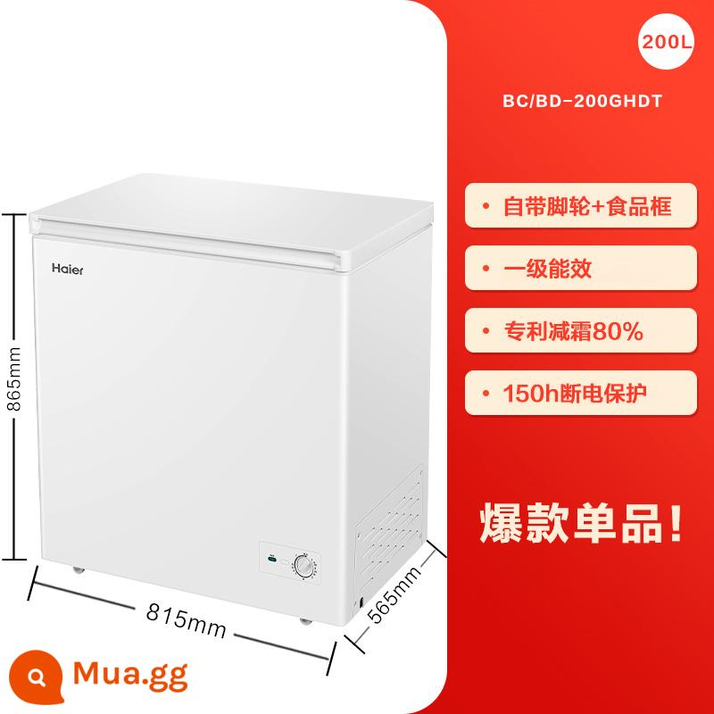 [Sản phẩm mới] Tủ đông nhỏ Haier 200 lít tủ đông gia đình giữ tươi tủ lạnh giảm sương đơn nhiệt độ đông lạnh - tủ đông màu trắng