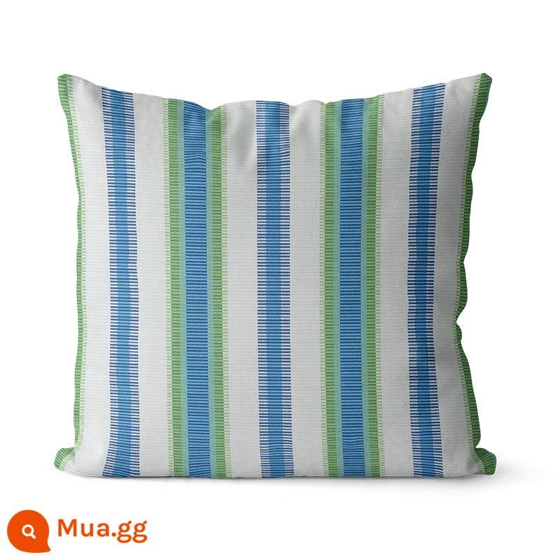 American Geometry Blue -Green Mẫu Cotton và Linen Double -Souted Gối Southa Trang trí giường đệm đầu và vòng eo tùy chỉnh - SM069