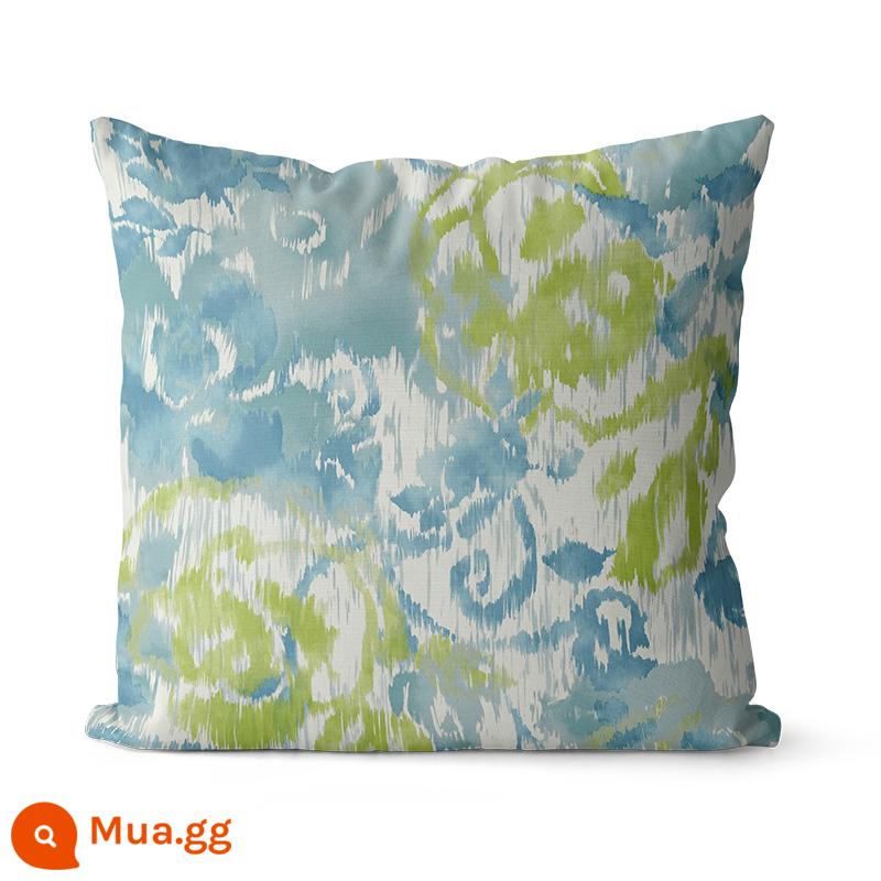 American Geometry Blue -Green Mẫu Cotton và Linen Double -Souted Gối Southa Trang trí giường đệm đầu và vòng eo tùy chỉnh - SM065