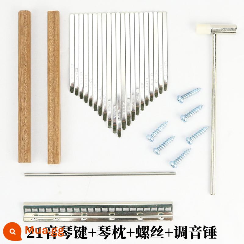 Thumb piano Kalimba phụ kiện đàn piano tự làm nguyên liệu đơn giản tự chế nhạc cụ tùy chỉnh phím ngón tay lò xo tấm điều chỉnh búa - Phím 21 nốt + đai ốc + búa điều chỉnh