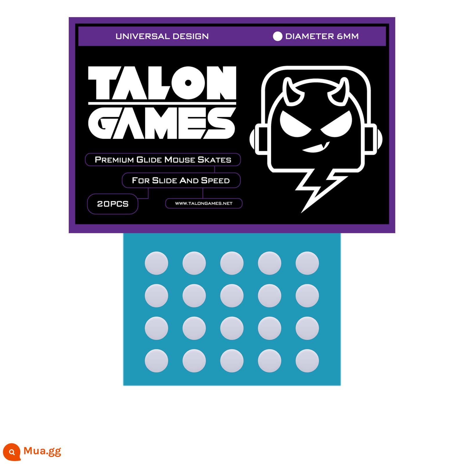 TALONGAMES phù hợp với Logitech gpw2g502g403gpx Poison Viper Ultimate Arc Edge miếng dán chân chuột miếng dán Teflon - Chấm xám 6mm cực nhanh-20 viên