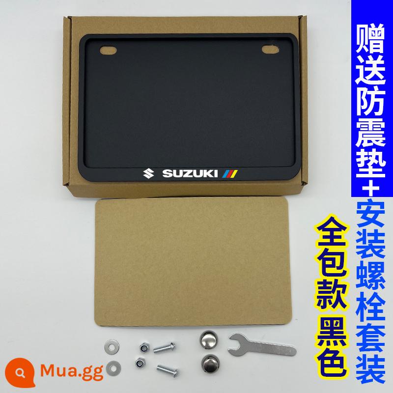 Khung biển số phía sau xe máy Bộ khung biển số phù hợp cho khung biển số Haojue uhr150 afr125 tr300 - Suzuki đóng đai đen ba màu